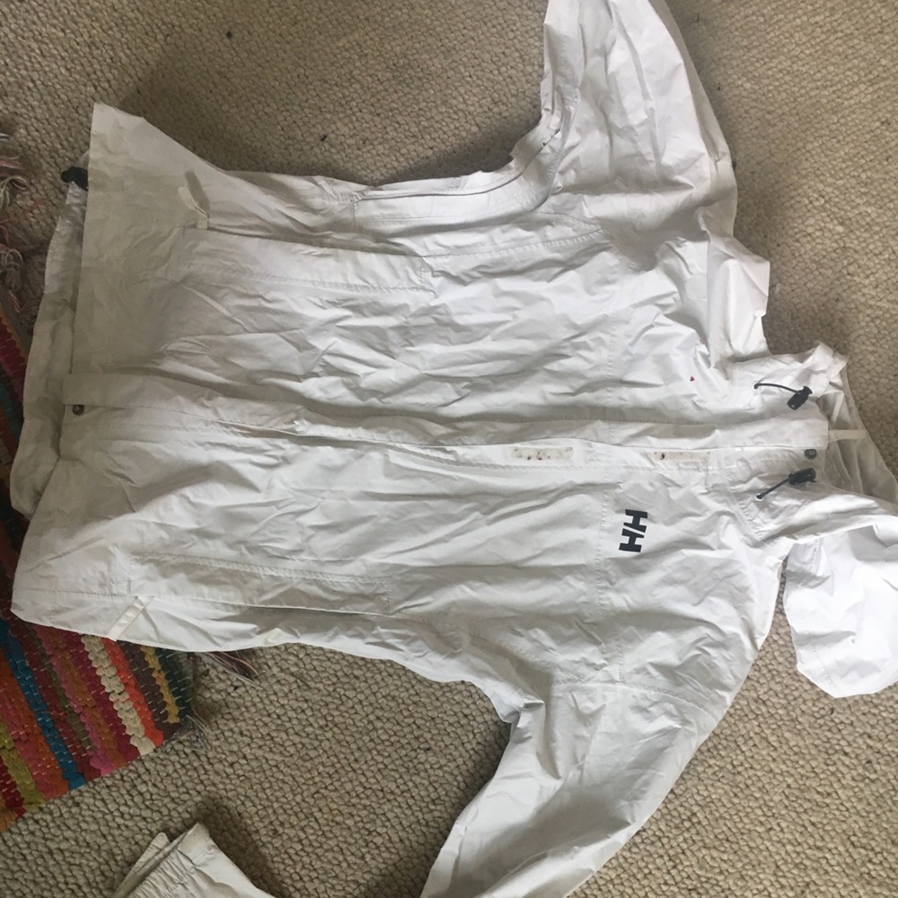 helly hansen white rain jacket